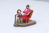 3D printed female driver figure wearing a headscarf type E, 
