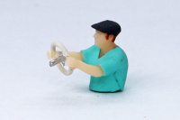3D printed driver figure with a beret type G, hand painted 1