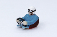 3D printed driver figure with a jet helmet type H, hand pain