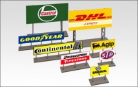 Bausatz Reklametafeln 8 Stück 1/64