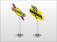 Kit Roadside Billboard fixed on a column 2pcs 1/64