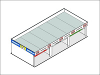 Kit Pit Lane Building with 3 pit stops 1/64