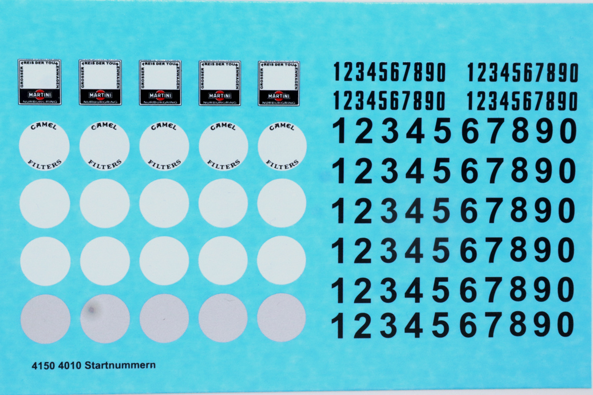 Basic 64 Number Racing decal sheet racing numbers 1/64