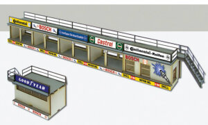Kit pit lane with buildings at both ends 1/64