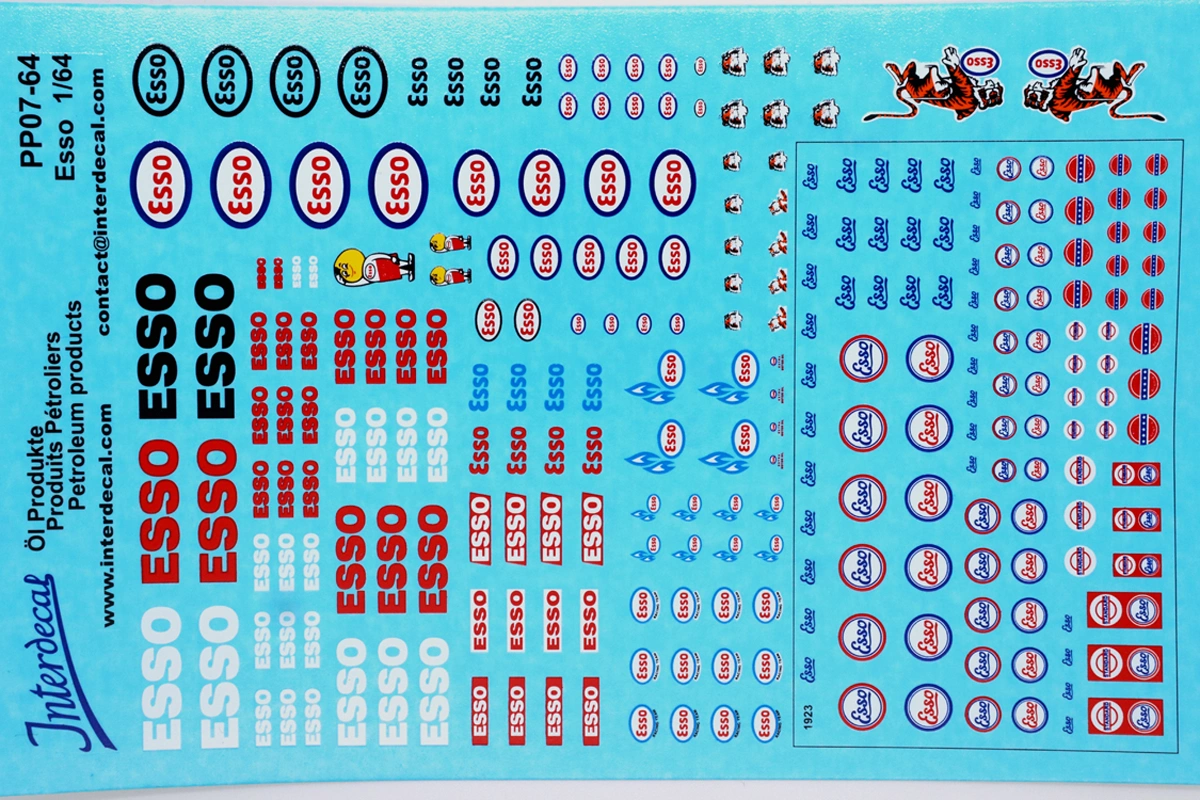 Decalbogen Ölprodukte - Esso - 1/64