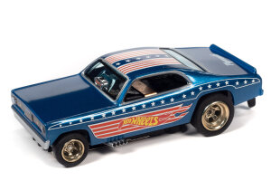 1970 Plymouth Duster Funny Car blue 4-Gear Chassis