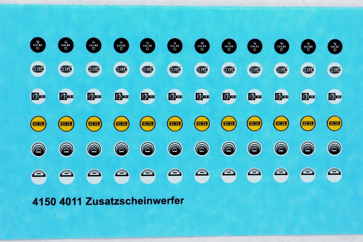 Decalbogen Zusatzscheinwerfer - 1/64